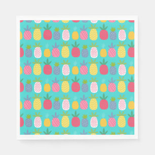 Fun sky blau farbige Ananas gemustert Serviette