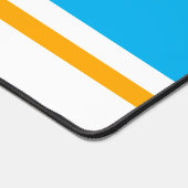 Fun Sky Blue Gelb breite Rennstreifen auf Weiß Schreibtischunterlage (Ecke)