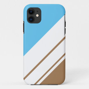 Fun Sky Blue Mocha Diagonal White Racing Streifen Case-Mate iPhone Hülle
