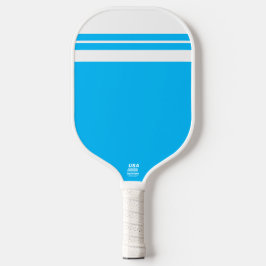 Fun Sky Blue White Color Block Top Racing Streifen Pickleball Schläger