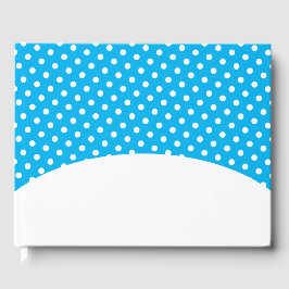 Fun Sky Blue White Polka Dots Snowflakes Hilltop Gästebuch