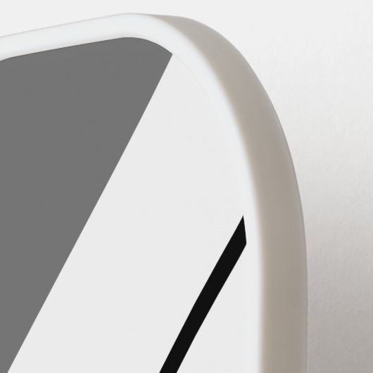 Fun Sleek Modernes, grau Schwarz-weißes Rennen Str Pickleball Schläger (Linke Seite)