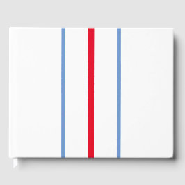 Fun Sleek Red Light Blue Rennstreifen auf Weiß Gästebuch