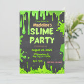 Fun Slime Party Geburtstagseinladung Einladung (Stehend Vorderseite)