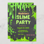 Fun Slime Party Geburtstagseinladung Einladung (Vorne/Hinten)