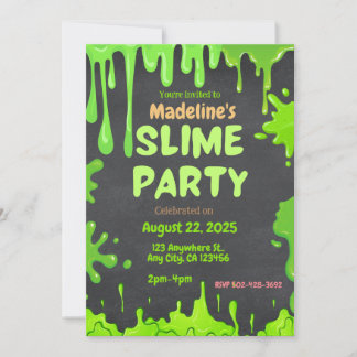 Fun Slime Party Geburtstagseinladung Einladung