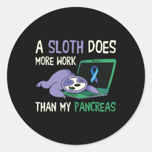 Fun Sloth Pankreas Diabetes Bewusstsein Insulin Di Runder Aufkleber