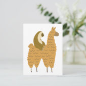 Fun Sloth Riding a Llama Postkarte (Stehend Vorderseite)