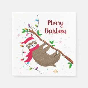 Fun Sloth Weihnachtsservietten Serviette