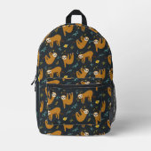 Fun Sloths Muster Bedruckter Rucksack (Vorderseite)