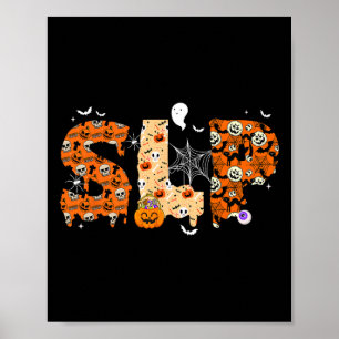 Fun SLP Halloween Kostüm Pumpkin Fall Skelett Poster