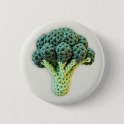 Fun Smood Boost Green Minimalistisch Crochet Brocc Button (Vorderseite)