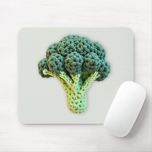 Fun Smood Boost Green Minimalistisch Crochet Brocc Mousepad (Mit Mouse)