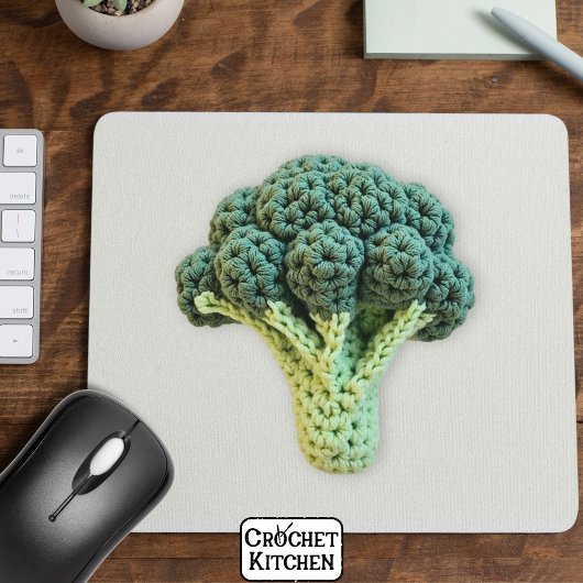 Fun Smood Boost Green Minimalistisch Crochet Brocc Mousepad