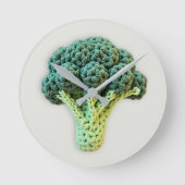 Fun Smood Boost Green Minimalistisch Crochet Brocc Runde Wanduhr (Vorderseite)