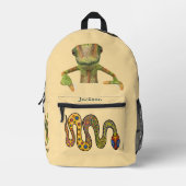 Fun Snake Chameleon Personalisiert Kids Bedruckter Rucksack (Vorderseite)