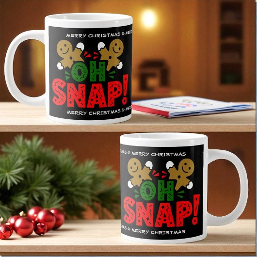 Fun Snapped Gingerbread Man Weihnachts-Tasse Jumbo-Tasse