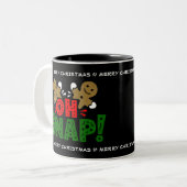 Fun Snapped Gingerbread Man Weihnachts-Tasse Zweifarbige Tasse (Vorderseite Links)