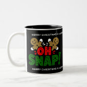 Fun Snapped Gingerbread Man Weihnachts-Tasse Zweifarbige Tasse (Links)