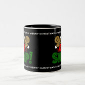 Fun Snapped Gingerbread Man Weihnachts-Tasse Zweifarbige Tasse (Mittel)