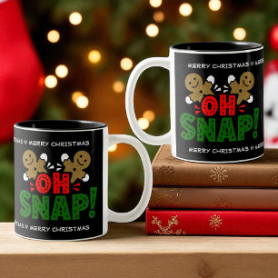Fun Snapped Gingerbread Man Weihnachts-Tasse Zweifarbige Tasse