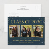 Fun Snapshots Bearbeitbare Abschluss Postkarte (Vorne/Hinten)