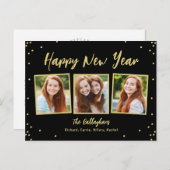 Fun Snapshots Bearbeitbare Farbe Neujahr Postkarte (Vorne/Hinten)