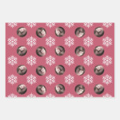 Fun Snowflake Blue Red Grau Weihnachtsgefecht Foto Geschenkpapier Set (Vorderseite 3)