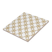 Fun Snowflake Gold und Weiß Tile Fliese (Seite)