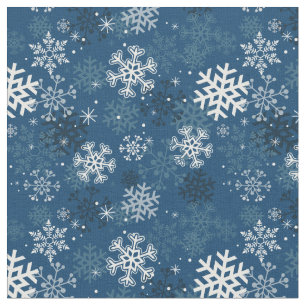 Fun Snowflake Print Fabric, Blau Stoff
