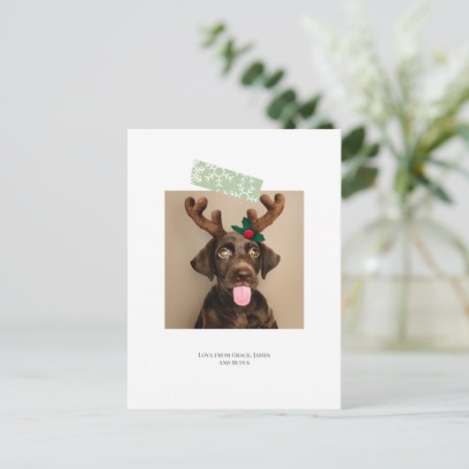 Fun Snowflake Tape Weihnachts-Foto (Postcard-Back) Postkarte (Stehend Vorderseite)