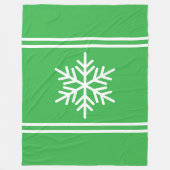Fun Snowflake Weihnachten Grün weiße Racing Streif Fleecedecke (Vorderseite)
