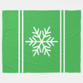 Fun Snowflake Weihnachten Grün weiße Racing Streif Fleecedecke (Vorderseite (Horizontal))
