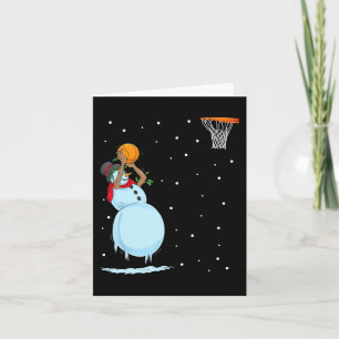 Fun Snowman Basketball Weihnachten Karte
