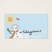 Fun Snowman Cheers Holiday DIY Gift Tag (Rückseite)