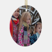 Fun Snowman Christmas Family Foto Keramik Ornament (Rechts)