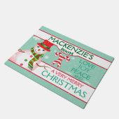 FUN Snowman for CHILD'S ROOM | TEAL Christmas Fußmatte (Schrägansicht)