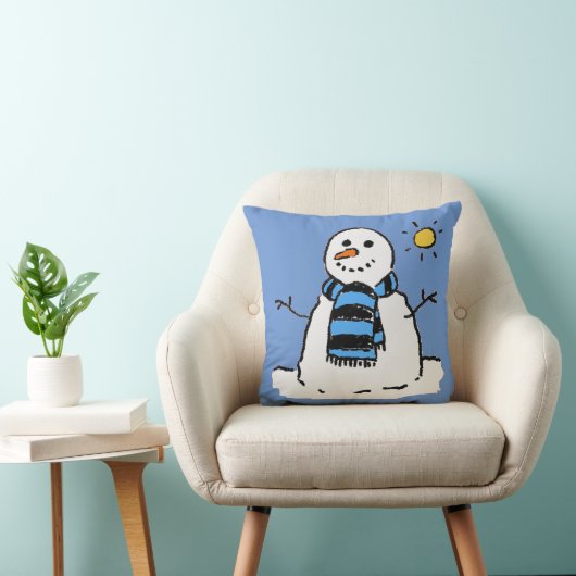 Fun Snowman Illustration Design Kissen (Stuhl )