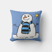 Fun Snowman Illustration Design Kissen (Vorderseite)