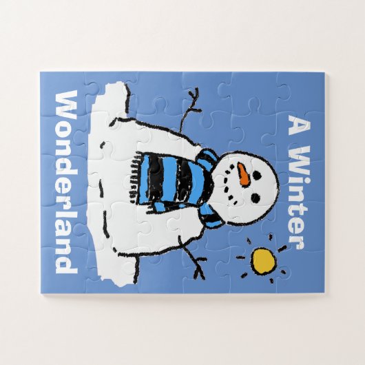 Fun Snowman im Winter Puzzle (Horizontal)