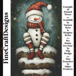 Fun Snowman in Red Weihnachtsmannmütze & Boots BA6 Seidenpapier