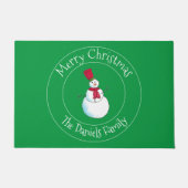 Fun Snowman Monogram Doormat Fußmatte (Vorderseite)
