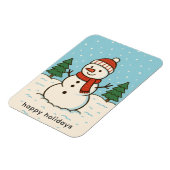 Fun Snowman Niedlich Weihnachten Magnet (Linke Seite)