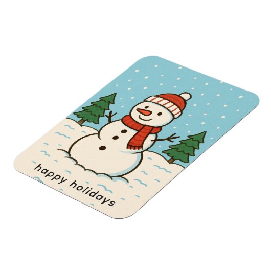 Fun Snowman Niedlich Weihnachten Magnet (Linke Seite)