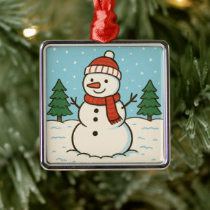 Fun Snowman Niedlich Weihnachten Ornament Aus Metall