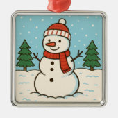 Fun Snowman Niedlich Weihnachten Ornament Aus Metall (Vorne)