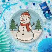 Fun Snowman Niedlich Weihnachten Pappteller (Party)