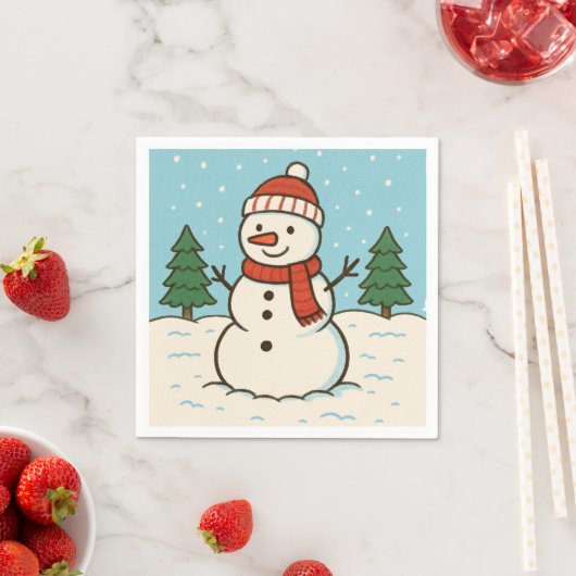 Fun Snowman Niedlich Weihnachten Serviette (Beispiel)