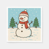 Fun Snowman Niedlich Weihnachten Serviette (Vorderseite)