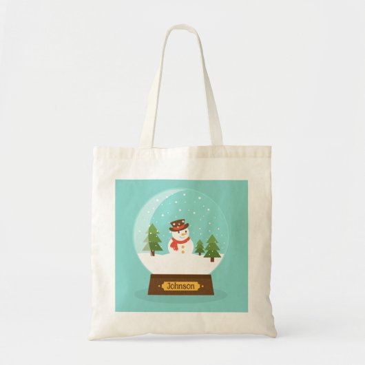 FUN! Snowman Tote Bag - Personalisiert - Name hinz Tragetasche (Vorne)